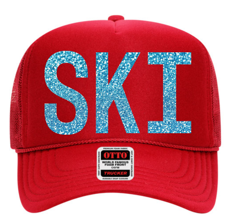 Ice Sparkle SKI Trucker Hat- NEW
